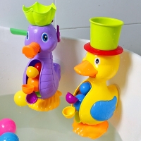 Cute Baby Bath Toys - Yellow Duck, Waterwheel, and Elephant (3-Pack)