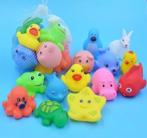 13pcs/lot Baby Bath Toys Animal Rubber Duck Kids Bathroom Water Play Toy Floating Squeeze Sound Squeaky Bathing Toys