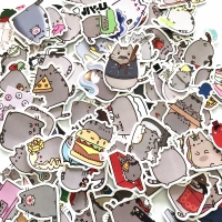100Pcs/lot Cartoon Cat Stickers For Snowboard Laptop Luggage Car Fridge Car- Styling Vinyl Decal Home Decor Stickers