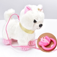 Sound Control Interactive Plush Robot Dog Toy with Walking, Barking and Leash - Perfect Gift for Kids' Birthday!