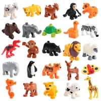 Animal Lion Panda Model Figures Blocks Big Size DIY Building Block Cartoon Animal Accessories Model Educational Toy For Children