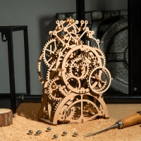 3D Wooden Mechanical Puzzle Model Kit for Kids - Laser Cut, Clockwork Action, DIY Gift (LG/LK/AM)
