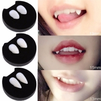 2pcs Vampire Teeth Fangs Toys Safe Resin Box Packed Halloween Fangs Dentures Teeth Cosplay Party Props Decoration Kid Adult Toys