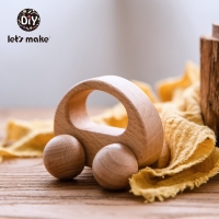 Beech Wooden Car Block: Montessori Educational Toy for Kids, Teether and Teething Toy Included.