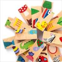 Montessori Wooden Domino Blocks 28pcs Early Education Blocks Kids Toys For Children