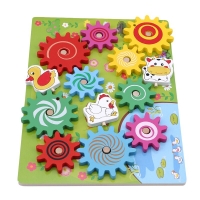 Children's wooden animal gear 3D block assembly animal assembly building blocks Montessori material toy puzzle turntable puzzle