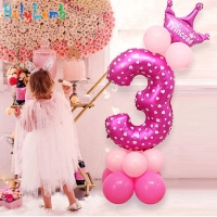 32-inch Digital Balloon Children's Birthday Cartoon Inflatable Children Birthday Party Decoration Party Hat Column Balloon Toy