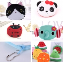 24-Pack 10cm Plush Coin Purse Keychains for Girls and Ladies