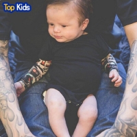 Fashion Infant Baby Boys Romper Long Sleeve Tattoo Print Rock Children Boy Baby  Clothing Romper Outfit Set MBR039-1