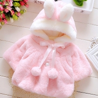 Infant Newborn Baby Girl Coat Rabbit Coat Baby Girl Children Jacket Hooded Cartoon Baby Coat Children Cotton Jacket Winter Coat