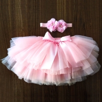 Rainbow Tulle Tutu Bloomers Set with Headband for Baby Girls (2 Pieces)