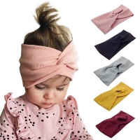Baby Girl Headband - Soft Elastic Knotted Hairband for Autumn and Winter, Solid Color, Kid's Accessory