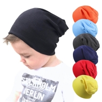 Unisex Cotton Hip Hop Baby Hat with Scarf for Toddlers - Solid Color Knit Beanie for Spring and Autumn