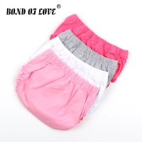 Solid Color Baby Shorts with Elastic Waistband - 100% Cotton Bloomers for Infants and Kids (4 Colors)