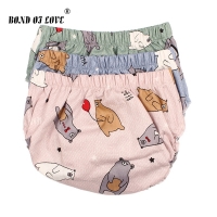 Cotton Baby Bloomers Shorts with Cartoon Bear Print - Unisex (3 Colors)