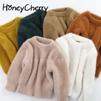 HoneyCherry Girl's Sweaters Winter Wear New Imitation Mink Jacket Sweater Baby Warm Sweaters