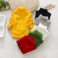 Winter Baby Kids Sweater baby Boys Sweater Casual High Neck Knit Long Sleeve Tops Girls Infant Warm Clothes Baby Girls Sweater