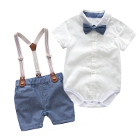 Baby Boy Gentleman Outfit Set for Wedding, Birthday and Summer - includes Clothes and Shorts - 2pcs