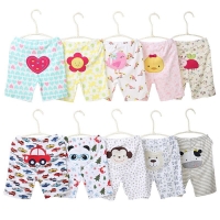 [5Pcs/lot Random Color]Cartoon Print Baby Shorts Cotton Baby Girl Shorts Summer Toddler Unisex Short Pants Newborn Panties