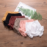 Baby Chiffon Fashion Casual Large PP Shorts Summer Infant Solid Color Cotton Linen Bloomers Toddler Girls Bread Pants Trousers