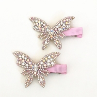 2pcs/Lot Girls Butterfly Twinkling Hairpins Shiny Rhinestone Clips For Lovely Children Band Hair Accessories