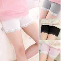 Soft Cotton Lace Safety Shorts for Girls - Elastic and Comfortable