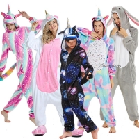 Girls Boys Winter Kigurumi Pajamas Unicorn Cartoon Anime Animal Onesies Kids Sleepwear Flannel Warm Jumpsuit Children Pajamas