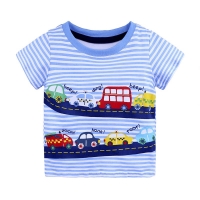 1-6Y Casual Fashion Summer Toddler Baby Boys Cotton Style Short Sleeve O-Neck Pullover Cartoon Print T-Shirts