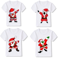 Kids Girls Boys Funny Christmas T-shirts Clothes Baby Santa Claus T Shirt Children Clothing Tops Tshirt T-shirt White Tees