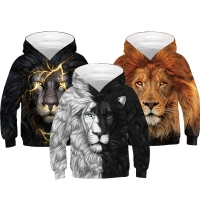 Boys' 3D Lion Hoodies - Autumn Sweatshirts for Kids (Ages 5-14)