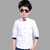 Teenage Boys Shirts School Shirt for Boys Turn Down Collar Shirt For Boys School Kids White Blouse Clothes 6 8 10 12 14 Year