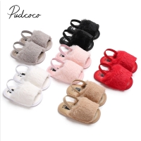 Infant Girls Summer Sandals - 6 Styles, Solid Fur, Flat Heels, for 0-18 Months Outfits