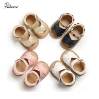 2019 Brand Newborn Infant Baby Girls Sandals Prewalker Non-slip Hollow Princess Summer New Cross PU Leather Shoes 0-18M