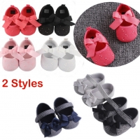 Soft Sneaker First Walkers for Infant Baby Girls with Bowknot (0-18 Months)
