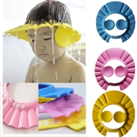 Kids Safe Shampoo Shower Bathing Cap Bath Protect djustable Soft Cap For Baby Wash Hair Shield Children Bathing Hat