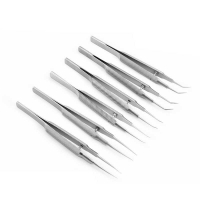 Stainless Steel Micro Tweezers - 11cm Round Handle for Surgery and Eyelids