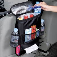Universal Car Seat Organizer with Insulated Cooler, Perfect for Picnics, Shopping, and Tidying Up the Backseat.