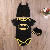 Pudcoco Boy Jumpsuits Newborn Baby Boy Girl Clothes Rompers+Shoes+Hat Costumes 3Pcs Outfits Set