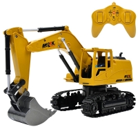 8CH Simulated Caterpillar RC Excavator Truck Toy Alloy Shovel Digger Children Boy Beach Toy Tool Birthday Gift Traxcavator Model