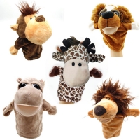 Fun and interactive toy Cartoon Animals Monkey Dog Lion Stuffed Plush Hand Puppet Xmas Kid Children Gift
