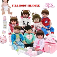 Waterproof Full Body Silicone Reborn Toddler Doll with Bottle and Pearls - Lifelike Baby Toy Gift.