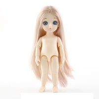 Gift for Girls: 16cm Mini Movable Jointed BJD Baby Doll with Nude Body and Fashionable Clothes.