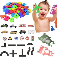 Educational Baby Bath Toy - Alphanumeric Letter Puzzle Stickers for Kindergarten Kids' Cognitive Development in Bathroom - DIY Jigsaw and Early Learning Toys.