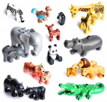 Large Building Blocks Animal Figures - Lion & Panda - Compatible with Big-Sized Toys - DIY - Great Gift for Kids.