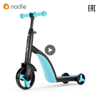 Nadle Children's scooter tricycle  toy for car  folding for traveling suitable for children over 3 years old