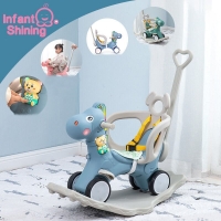 Infant Shining Kids Animal Rocking Horses Multi-functional Rocking Chairs Trojan Toys Baby Play Baby Walker Indoor for Girl Gift