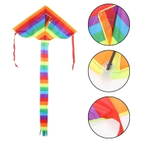 Rainbow Kite Toy Kids Outdoor Fun Sports Game Triangle Flying Kite Without Flying Tools Easy to Fly Children Kites Toys Gift