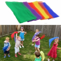 10 Pack Kids Juggling Silk Scarves - Performance Props and Accessory Toys for Outdoor Games, Sports, and Dance.