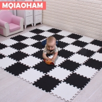MQIAOHAM Baby EVA Foam Play Puzzle Mat Black and White Interlocking Exercise Tiles Floor Carpet And Rug for Kids Pad