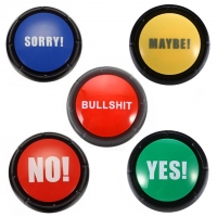 Respond to phone Bullshit Buttons Maybe No Sorry Yes Sound Button Toys  Home Office Party Funny Gag Toy For Kids Adult Toy Gifts